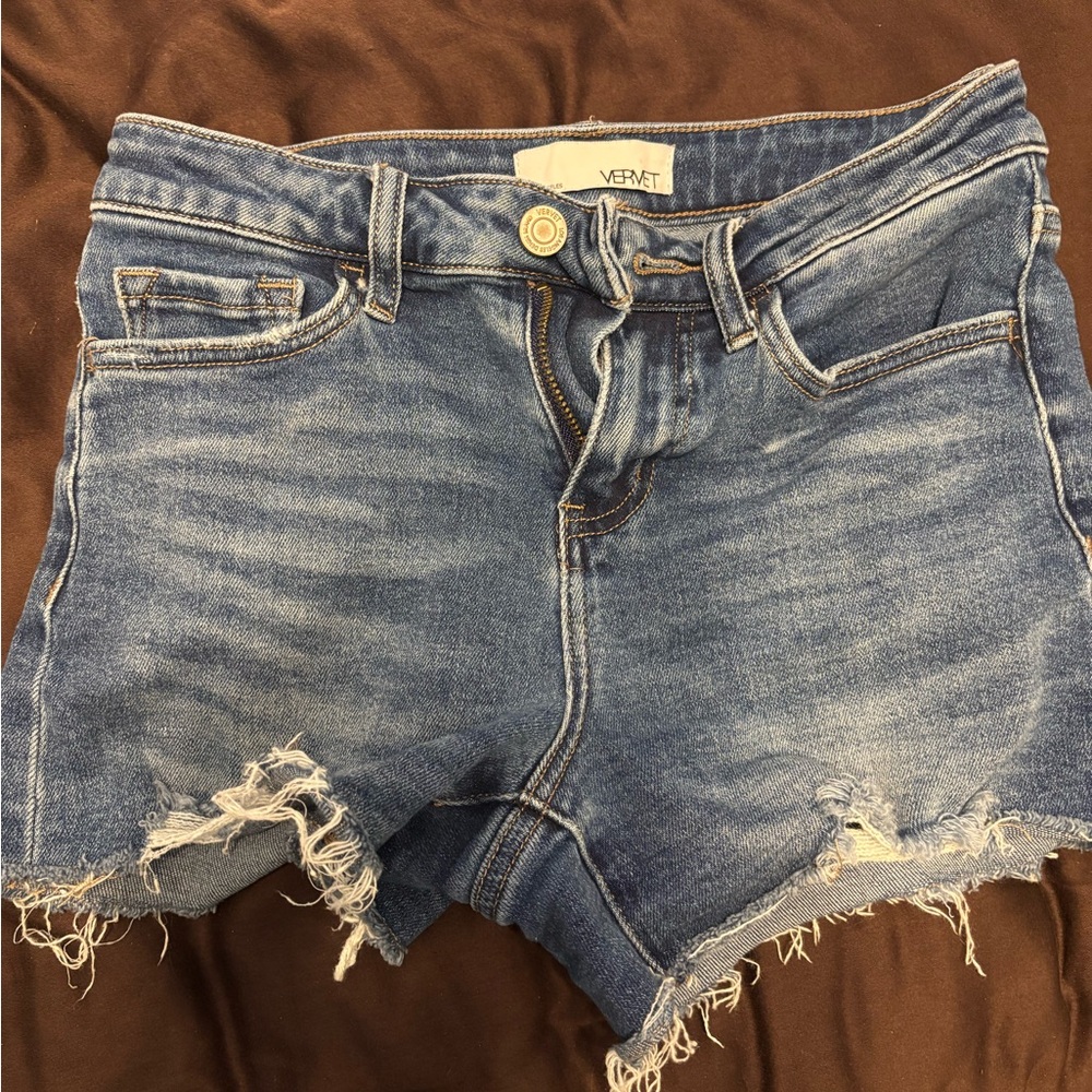 VERVET Distressed Blue Jean Shorts